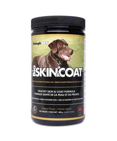 Flora Health BiologicVET BioSKIN&Coat Natural Antihistamine Quercetin Bromelain Lignans Prebiotics for Dogs and Cats 400 g Powder Greenish 400 g (Pack of 1)