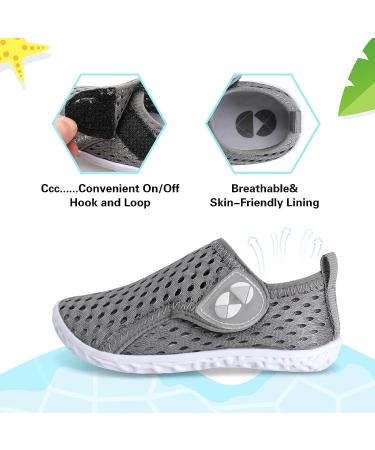 Kids Toddler Water Shoes | Barefoot Swim Beach Aqua Shoes for Boys & Girls | Quick Dry Outdoor Sports Shoes | Size 7-7.5 - Ty2 Bmeshgreyn - Buy Online on SooperMarket.com