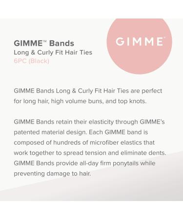 Gimme Beauty Long & Curly Fit Hair Ties - Black Onyx - Seamless Microfiber Elastics - 6 Pack Hair Bands for All Day Hold and No Damage - Buy Online on SooperMarket.com