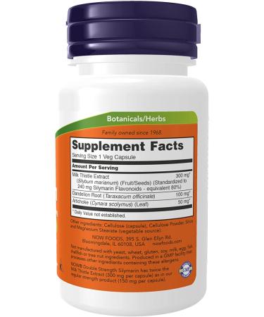 Now Foods Double Strength Silymarin 300mg - 50 Vegan Capsules for Liver Support - Buy Online on SooperMarket.com
