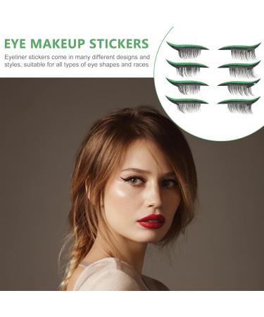 Gogogmee 4 pairs Tool Eyelid Decal Make Face Waterproof Up Eye Self-adhesive Reusable Girls Natural Women 4x1.5cm Green - Buy Online on SooperMarket.com
