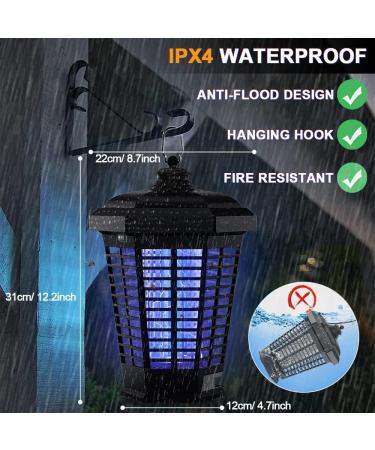 Electric Bug Zapper 18W Mosquito Killer Outdoor IPX4 Waterproof High Powered 4200V Electric Mosquito Zapper Fly Trap for Home Garden Patio Office - Buy Online on SooperMarket.com