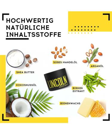 Lincoln Nourishing Beard Balm - Premium Beard Care for Men | 100ml | Smooth Non-Greasy Formula with High-Quality Oils - Buy Online on SooperMarket.com