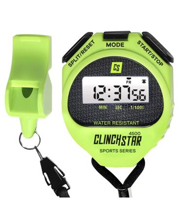 Stopwatch Digital Sports Timer and Whistle Set for Marathon Running for Coaches and Referees