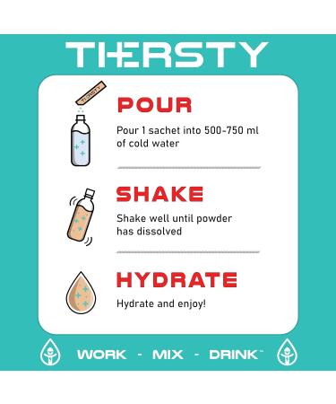 Thersty Electrolyte Powder ZERO Sugar Electrolyte Packets Designed for Rapid Hydration. All Natural Ingredients and Trusted by the World s most Demanding Industries 10 Servings - Blue Raspberry - Buy Online on SooperMarket.com
