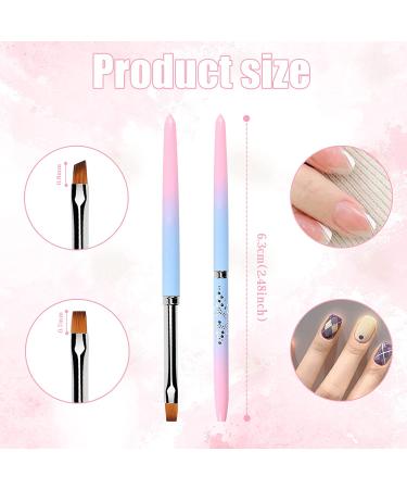 2 Pcs Round & Angled Nail Art Clean Up Brushes - Nail Painting Brushes for Mistake Cleanup and Design - 2pcs - Buy Online on SooperMarket.com