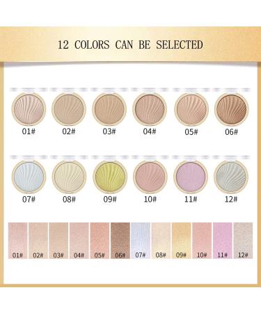LSxia 12 Colors Face Highlighter Palette - White Glitter Bronzer & Highlighter for Lasting Shimmer - Body Illuminator Makeup - 07 - Buy Online on SooperMarket.com