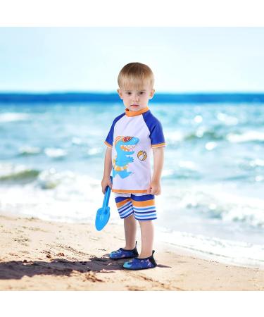 Buy AMZTM Baby Boys UV Protection Dinosaur Swim Set | White Swim Shorts & Swimwear for Kids - International Shipping Available - Buy Online on SooperMarket.com
