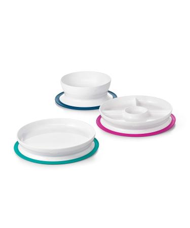 OXO Tot Stick & Stay Suction Divided Plate | Navy Blue | Best Child-Friendly Dinnerware for Easy Mealtime - Buy Online on SooperMarket.com