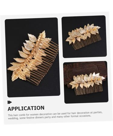 ABOOFAN Hair Comb Leaves Vintage Hair Side Combs Golden Bridal Side Comb Styling Head Flower Girl Headband Bridal Hair Accessories Headbands for Girls Hair up Alloy Manual Bridesmaid - Buy Online on SooperMarket.com