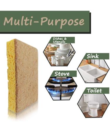 Zero Waste World Natural Sponge - Eco-Friendly Cleaning Sponge | 100% Biodegradable (Cellulose Sisal) | Non-Scratch - Buy Online on SooperMarket.com