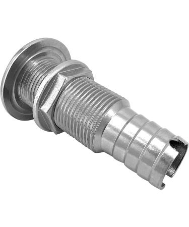 iSure Marine Stainless Steel 1 Barbed Straight Thru-Hull Drain Connector with Nut - Boat Plumbing Fittings for Boats, Yachts, Marine - Buy Online on SooperMarket.com