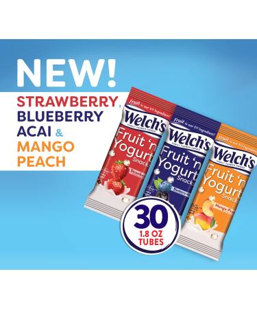 Welch's Fruit Snacks Variety Pack - Strawberry, Blueberry, Acai & Mango Peach - Gluten Free 30 Bulk Pack (1.8 oz Bags) - Buy Online on SooperMarket.com