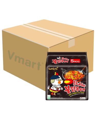 Samyang Buldak Ramen Korean Hot Spicy Chicken Stir-Fried Ramyun Noodles 140g Vmart (Pack of 40)