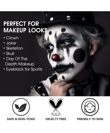 BOBISUKA Black White Face Paint Stick & Setting Powder Set for Sports Cosplay & Halloween Makeup - Eye Black Sticks & Body Paints - Buy Online on SooperMarket.com