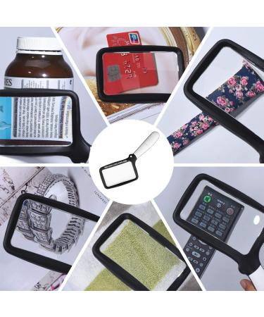 Folding Handheld Magnifying Glass with Light - 3X Large Rectangle Reading Magnifier Rectangular Handhold Magnify Lens Gifts for Seniors Reading Books Prints Lighted Gift for Low Visions(Black) - Buy Online on SooperMarket.com