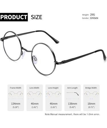 Joopin Round Blue Light Blocking Glasses for Women Men Clear Lens Anti Eye Strain UV Glare Glasses for Computer Gaming TV 07 Round Black Frame Anti Blue Light Lens Clear - Buy Online on SooperMarket.com