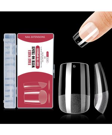 240PCS 12 Sizes Short Square Gel Nail Tips Set Soft Nail Art Gel Nail Extensions Pre-Buffed Artificial Nails Gel Nail Tips Kit Fit All Nails