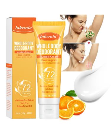 Whole Body Deodorant for Women Luxsea Aluminum Free Deodorant Lotion for Men Armpit Deodorant Cream for 72 Hour Odor Control Clean Tangerine Deodorant Antiperspirant Clear Gel Baking Soda Free