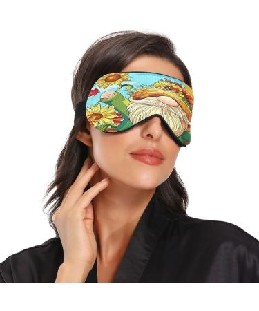 Haskirky Light Blocking Eye Mask | Adjustable for Men and Women | Ideal for Travel, Yoga, Meditation | Comfortable Smooth Design | Sunflower Gnome Print - Buy Online on SooperMarket.com