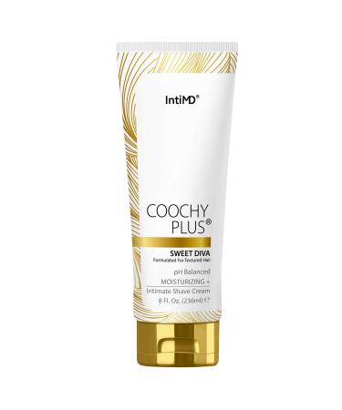 Coochy Plus Intimate Shaving Cream SWEET DIVA For Afro Natural Texture Hair With HydroLock & Moisturizing+ Formula  Prevents Razor Burns & Bumps, In-Grown Hairs, Itchiness 8oz Tube