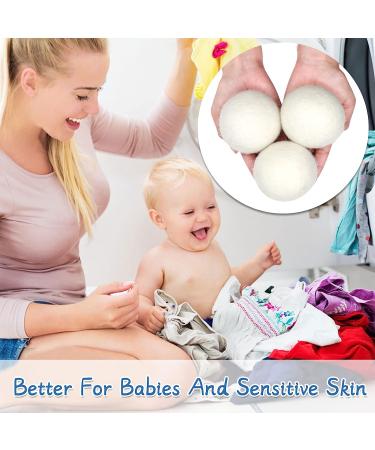 Erosbon Organic Wool Dryer Balls 8 Pack - Natural Fabric Softener for Sensitive Skin - Baby Safe & Hypoallergenic - Reduce Wrinkles & Save Time - Buy Online on SooperMarket.com