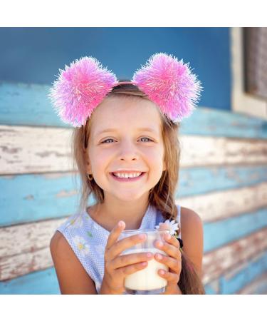 minkissy Pom Pom Headband Pom Pom Head Bopper Pom Party Headband Tinsel Headband Pompom Ball Headband for Women Girls Pink - Buy Online on SooperMarket.com
