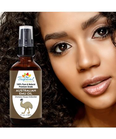 Tropical Holistic 100% Pure Australian Emu Oil 4 oz | Premium Grade Natural Moisturizer for Skin, Hair Growth, Scars, Joint Pain Relief - Buy Online on SooperMarket.com