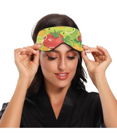 Haskirky Light Blocking Eye Mask - Breathable & Adjustable for Adults | Ideal for Travel, Yoga, Meditation, Office, Deep Sleep | Comfortable & Smooth | Tomato Vegetable Goodies - Buy Online on SooperMarket.com