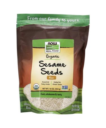 Now Foods Real Food Organic Raw Sesame Seeds 16 oz (454 g)