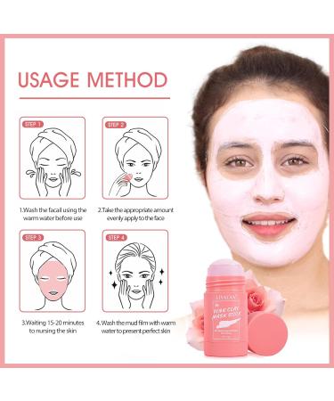 Liyalan Green Tea & Rose Mask Stick Duo - Deep Cleanse, Blackhead Remover, Skin Brightening, Pore Cleansing - Buy Online on SooperMarket.com