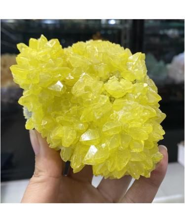 Natural Crystal Rough Crystals 1pc Natural Rough Stone Crystal Cluster Raw Rough Yellow Bulk Native Sulfur Solid Rock Sulfur for Home Decoration 10-12CM - Buy Online on SooperMarket.com