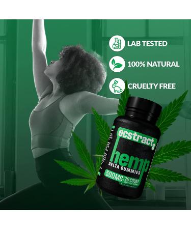 Hemp Gummies Delta Premium 500mg High Potency - 25 Fruity Gummy Bears for Stress Relief, Inflammation, Pain & Restful Sleep - Peach Bliss - Buy Online on SooperMarket.com