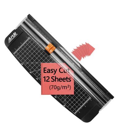 ArtAt A4 Portable Paper Cutter: 12 inch Paper Trimmer Scrapbooking Tool for Photo Gift Cards Kraft Paper Label and Coupon with Automatic Security Safeguard Paper Trimmers