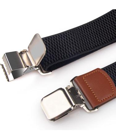 Peoyoye 4cm Wide Braces for Men & Women - Adjustable Elastic X Shape Motorcycle Pants with 4 Metal Clips - Durable Black & Orange Leather - Buy Online on SooperMarket.com