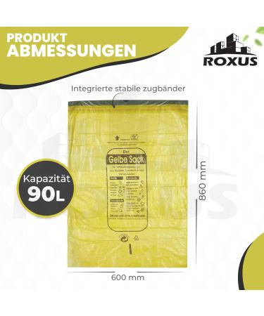Buy 65 Yellow Recyclable Garbage Bags - 90L Eco-Friendly Solutions for International Shipping - Buy Online on SooperMarket.com