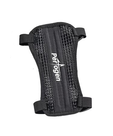 Perogen Archery Arm Guards Arm Adjustable Bow Protector armguard for Adults Shooting Hunting Practice Black