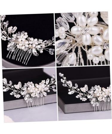 Mikinona Pearl Comb Wedding Hairpin Hair Side Comb Comb Hairpin Comb Bride Headdress Bride Hair Comb Bridal Headdress Wedding Hair Accessories Pearl Hair Pin Rhinestone Hairpins - Buy Online on SooperMarket.com