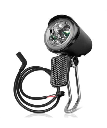 Bike Headlight for Night Riding - Ebike Headlight for Bike Cycling Lights for Road Bike LED Light Connector - 6V 12V 24V 36V 48V 60V Waterproof Bicycle Light for Bike Front Light Mountain Bike Light