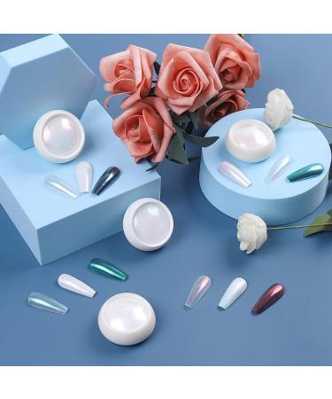 Artdone Chrome Nail Powder Kit - Metallic Mirror Effect Pigment for Gel Polish Nail Art - 4pcs White Chrome Powder Set - Buy Online on SooperMarket.com