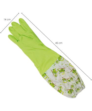 TRIXES Long Green Rubber Pond and Drain Gloves - Heavy Duty Waterproof for Household & Garden Chores - Buy Online on SooperMarket.com