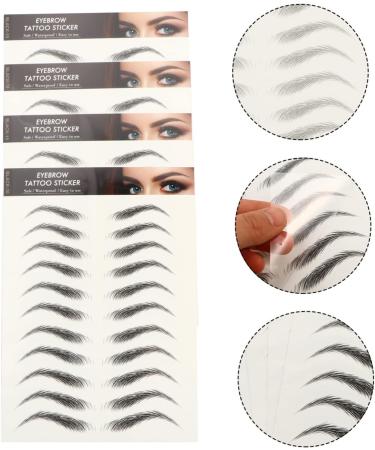 HAPINARY 4 Sheets Waterproof Eyebrow Stickers Brow False Eyebrows Cosmetics Eyebrow Transfer Stickers Artificial Eyebrow Eyebrow Tool Makeup Brow Sticker 21x14.8cm Black - Buy Online on SooperMarket.com