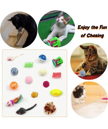 QUOZUO 32 Packs Cat Toys Variety Pack for Kitty Cat Balls with Bells Cat Feather Toy Cat mouse Toys Cat Crinkle Balls Catnip Toys for Indoor Cats Kittens Kitten Toys Assortments - Buy Online on SooperMarket.com