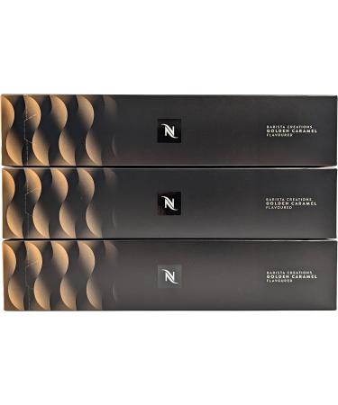 Nespresso Vertuo Golden Caramel Coffee Capsules - 3 Boxes (30 Pods) Bundled with Border Biscuits Selection & Giftable Tote Bag - Buy Online on SooperMarket.com