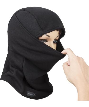 Windproof Fleece Balaclava Ski Mask | Cold Weather Face Cover | Motorcycle Hood Warmer | Winter Sports Cap - Black - Buy Online on SooperMarket.com