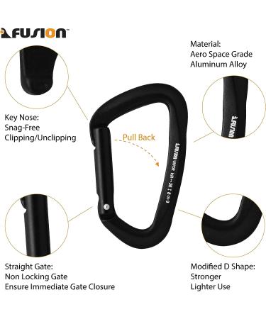 Fusion Climb 6-Pack Quickdraw Set - 11cm with Contigua Straight Gate Carabiner - Orange/Orange - Buy Online on SooperMarket.com