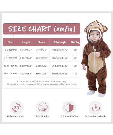 COOKY.D Unisex Winter Animal Hooded Baby Romper - 18-24 Months, Dark Brown - Buy Online on SooperMarket.com