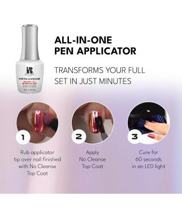Red Carpet Manicure Insta-Chrome Gel Steps 1 & 3 | No Wipe Gel Top Coat | 0.3 Fl. Oz. - Buy Online on SooperMarket.com