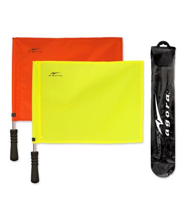 AGORA Pro Line Premium Regulation Soccer Referee Flags with Case, Red/Yellow