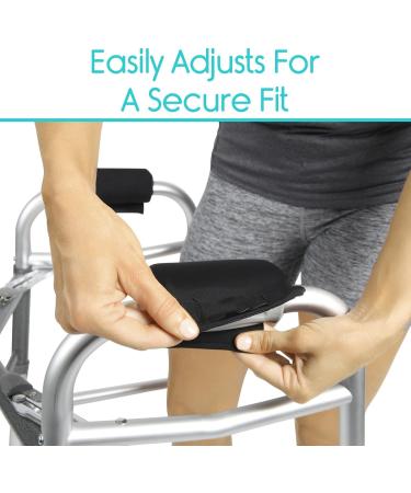Walking aid arm pad 1 Pair Walking Arm Crutch Handle Pads Walker Grips Soft Padded Hand Covers Non slip Comfortable Cushion Padding Wicking Comfort Washable Black - Buy Online on SooperMarket.com